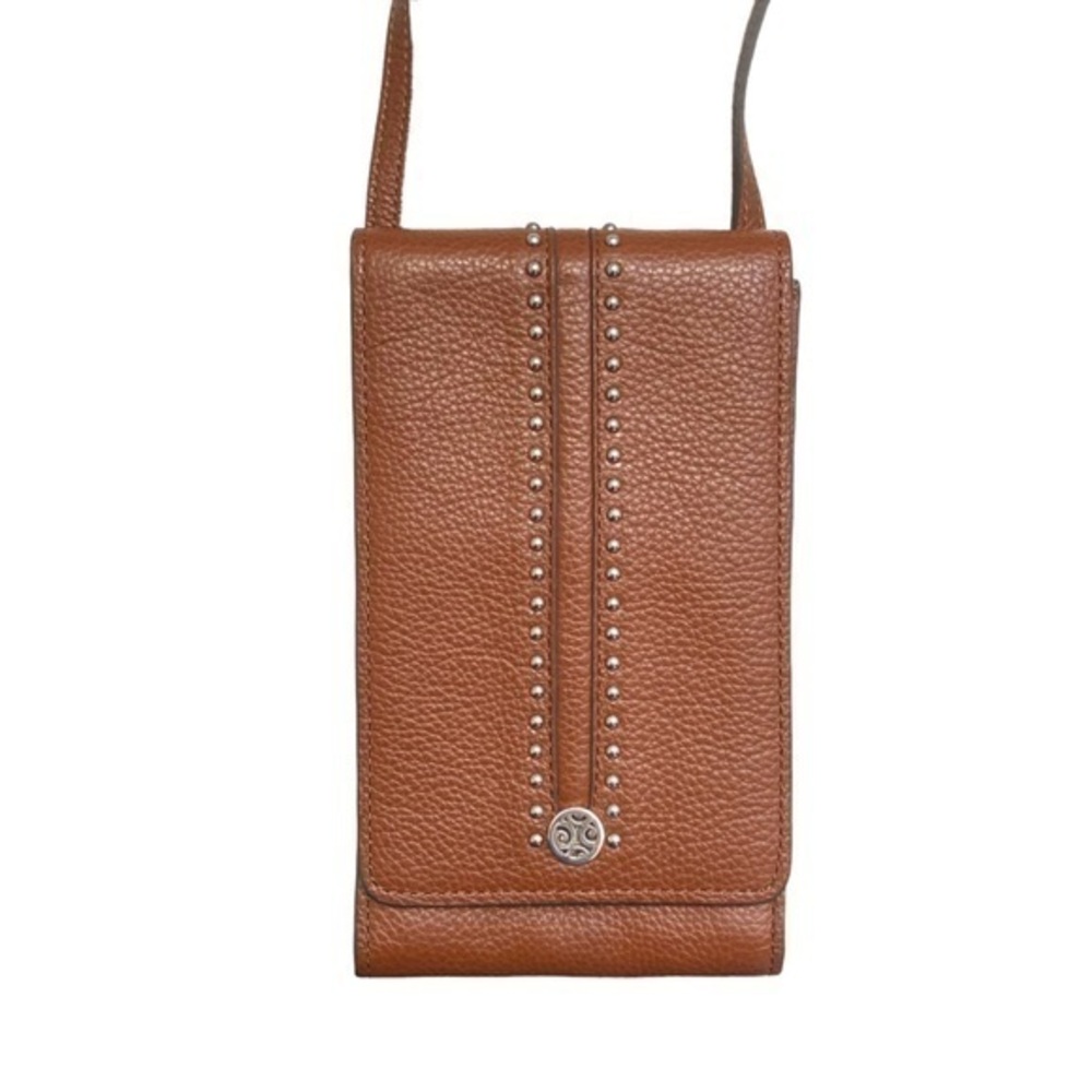 Brighton brown pebbled leather pretty tough phone organizer crossbody bag